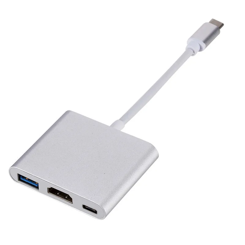 

Type C To HDMI-compatible Converter Adapter Usbc To HDMI-compatible/USB3.0/Type C Adapter Type-C HUB Aluminum for Macbook