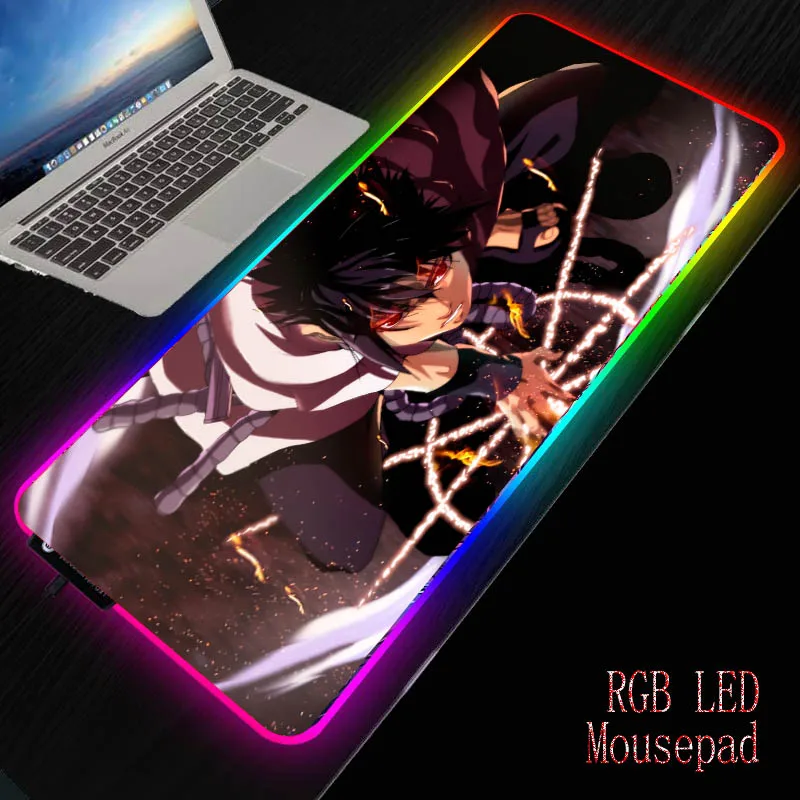 Коврик для мыши с японским аниме RGB большой светильник размер Xxl компьютерный