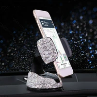 car cell phone holder dashboard white crystal adjustable stand supporter stylish bling auto interior decor accessories universal
