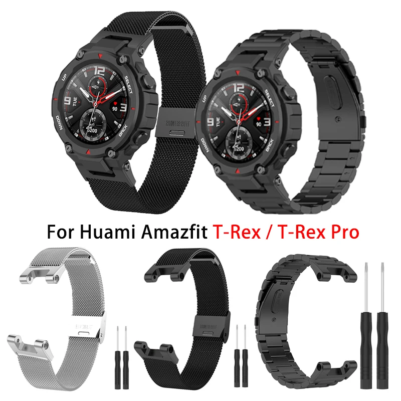 

Stainless steel strap For Amazfit T-Rex A1918 Smart Wristband Metal Watchband for Huami Amazfit T Rex Pro Bracelet Accessories