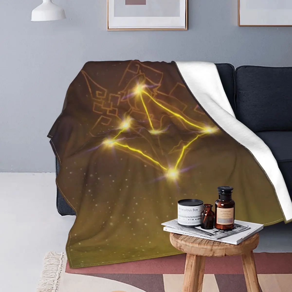 

Genshin Impact Chibi Zhongli Winter Coral fleece blanket Velvet Shaggy Fuzzy Quilt Home sofa Bedroom Bedding Throws adult