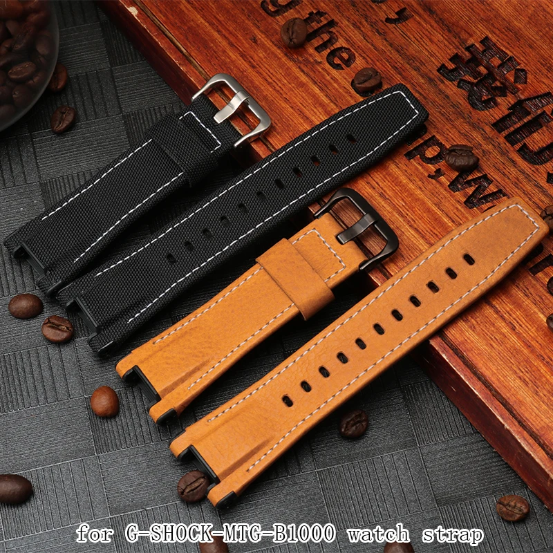 Кожаные часы с кинетической энергией для мужчин ремешком водонепроницаемый