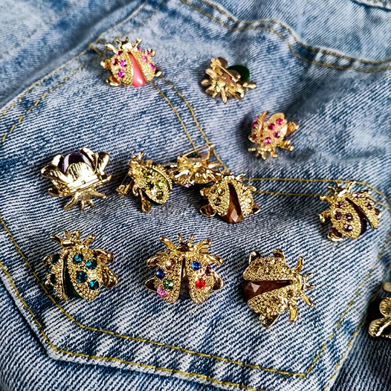 Маленькая божья коровка кристаллы шпильки для женщин и девушек ювелирные