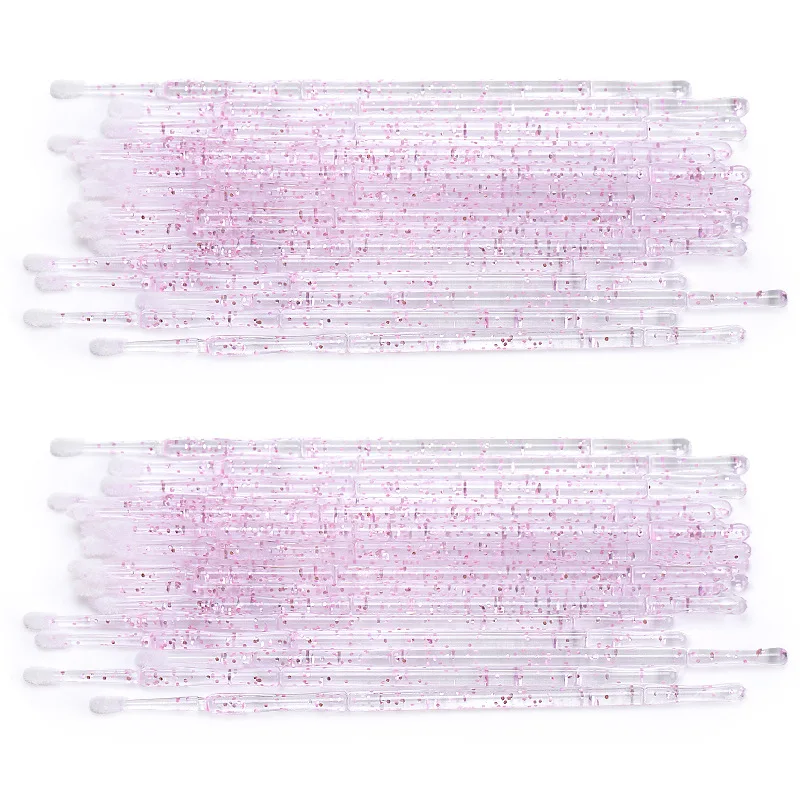 

500pcs/lot Disposable Applicator Crystal Micro Brushes for Eyelash Extension Lash Cleaning Brushes Lip Brush Sticks Makeup Tools