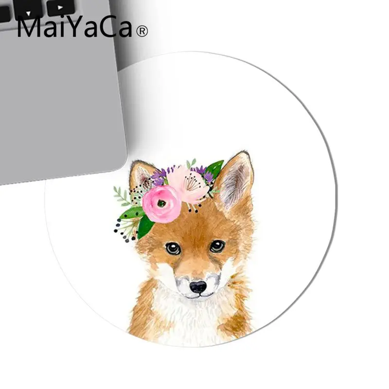 

MaiYaCa Animal wearing flower hedgehog cow dog cat fox gamingMouse pad For PC Laptop Notebook 20x20cm gamer desk pad