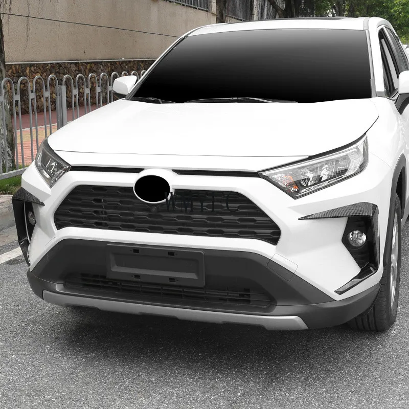

2pcs Front Foglight Eyebrow Eyelids Cover Trim Fog Light Lamp Protector for Toyota RAV4 2019 2020 Car Styling