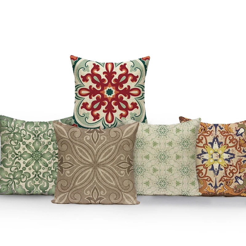 

Bohemian Mandala Flower Square Decorative Pillow Case Seat Sofa Bedroom Cushion Cover Home Decor Throw Pillow Covers