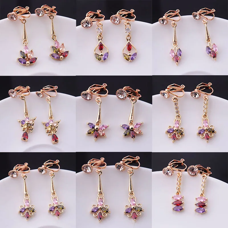 Женские серьги с клипсами новые длинные корейские стильные геометрические