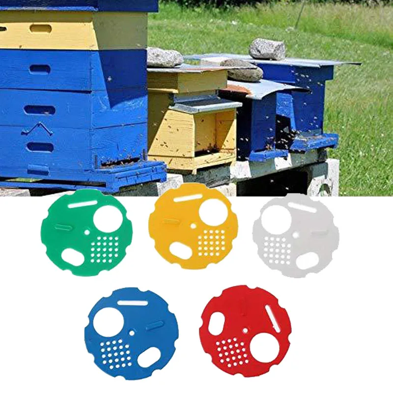 

4 pcs Beehives Door Beekeeping Plastic Door Cage Round Bee Hive Vent Entrance Disc Nest Door Gate Hive Tool Beekeeper Supplies