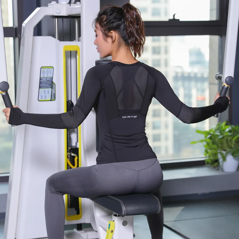 Женская бесшовная футболка для фитнеса быстросохнущая спортивная рубашка из