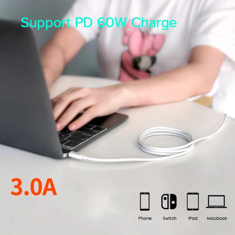 Кабель SUPTEC USB Type C на для Samsung Galaxy S10 S9 Xiaomi 60 Вт PD QC3.0