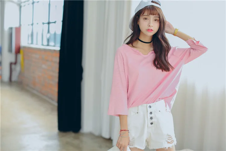 

Summer burgundy 2020 short sleeve t shirt Women Top Garment
