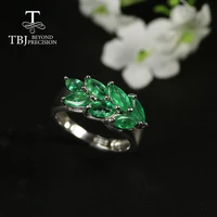 natural emerald ring precious gemstone green zambia emerald jewelry 925 sterling silver fine jewelry for women best gift