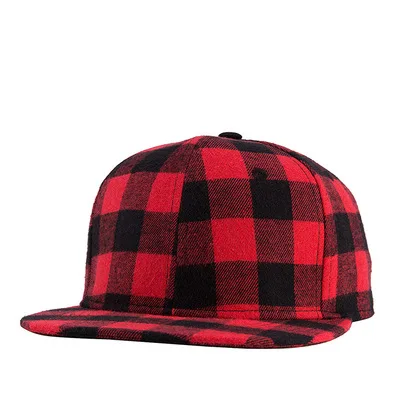 

2020 new Woolen black red plaid hip hop cap baseball cap for men outdoor hip-hop hat women hat