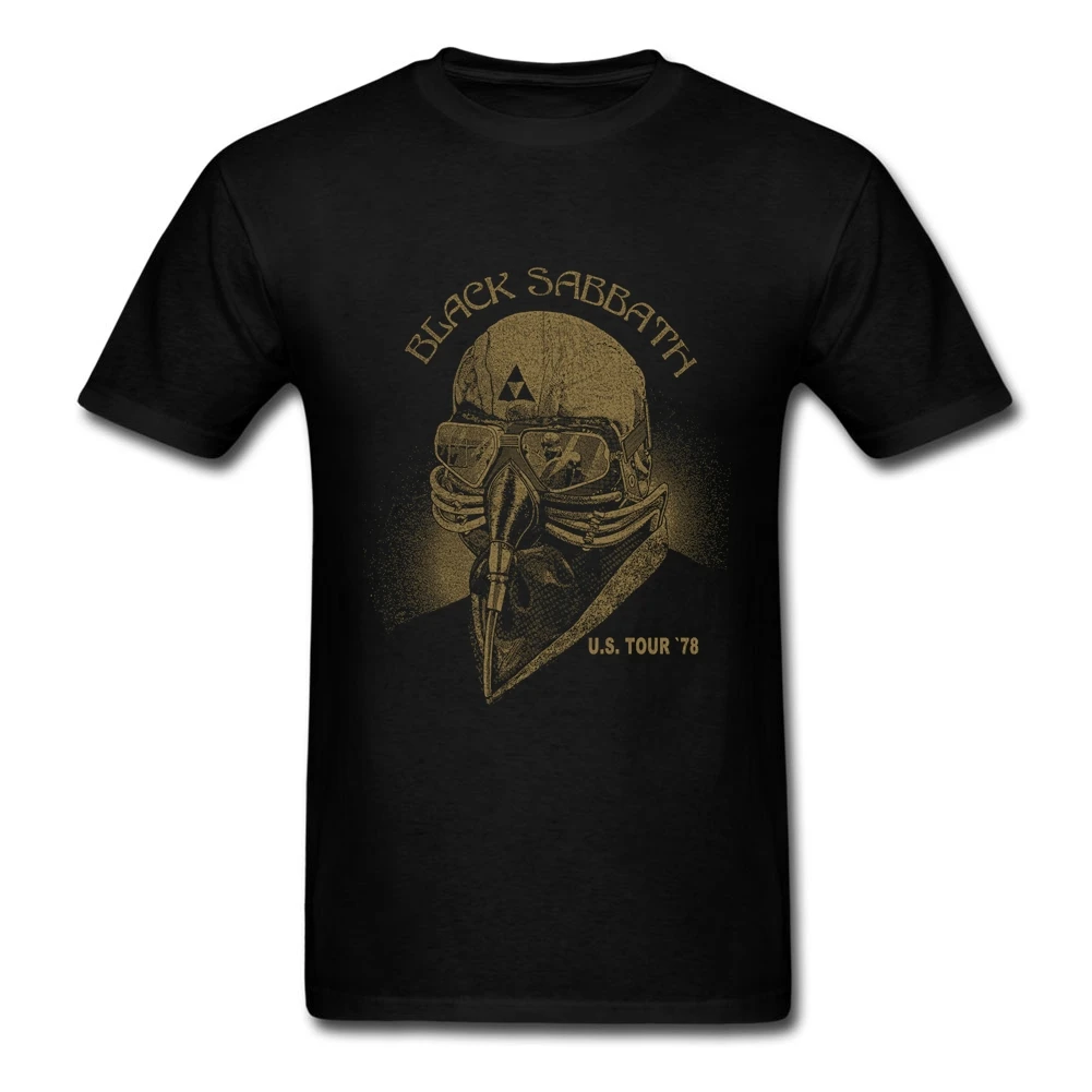 Футболка Top Hip Hop Street Man черная рубашка с рок группой Sabbath US Tour 78 большой хлопок