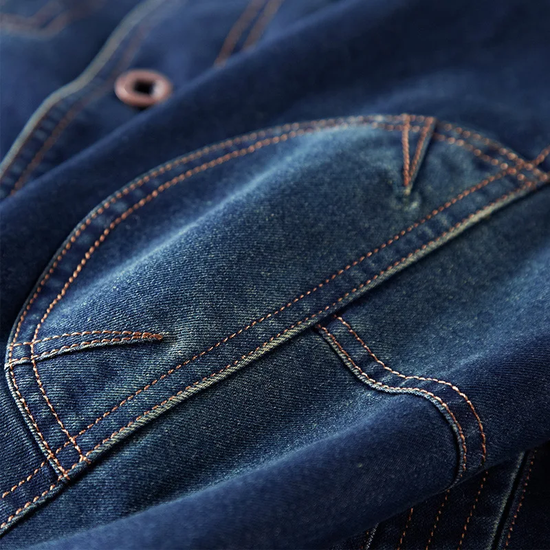 

Denim jacket men's loose large casual jacket spring and autumn men's coat lapel 66008
