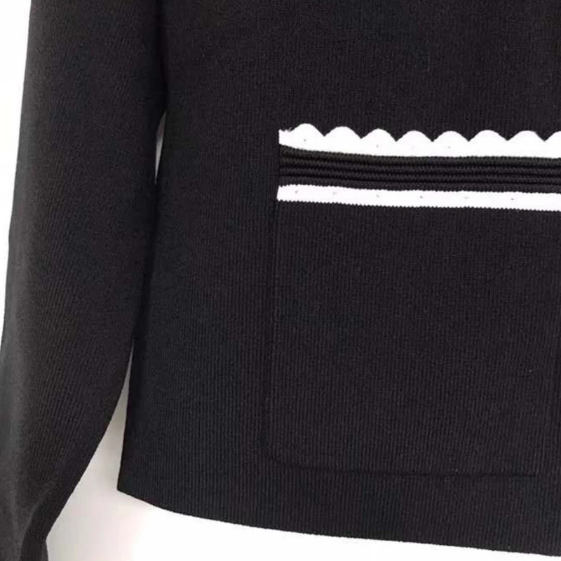 Женский трикотажный кардиган в полоску элегантный милый стиле High Street с длинным