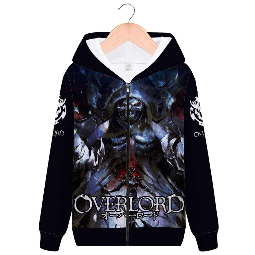 Персонаж Аниме Overlord Ainz Ooal мужские толстовки на молнии с 3D принтом уличная одежда