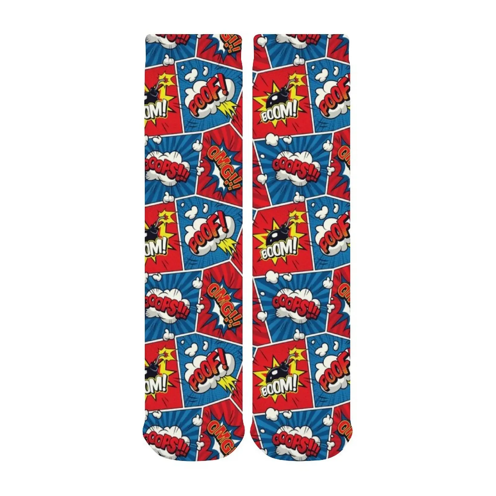 

Comics Socks Large Chemical Fiber Stylish Stockings Print Girls Antiskid Winter Socks