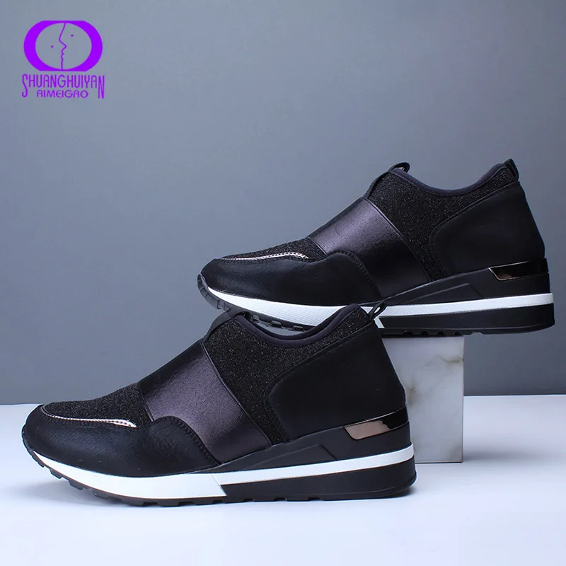 AIMEIGAO Autumn Spring Slip-on Breathable Mesh Women Vulcanized Shoes Flat Sneakers Lightweight Outdoor tenis feminino | Обувь