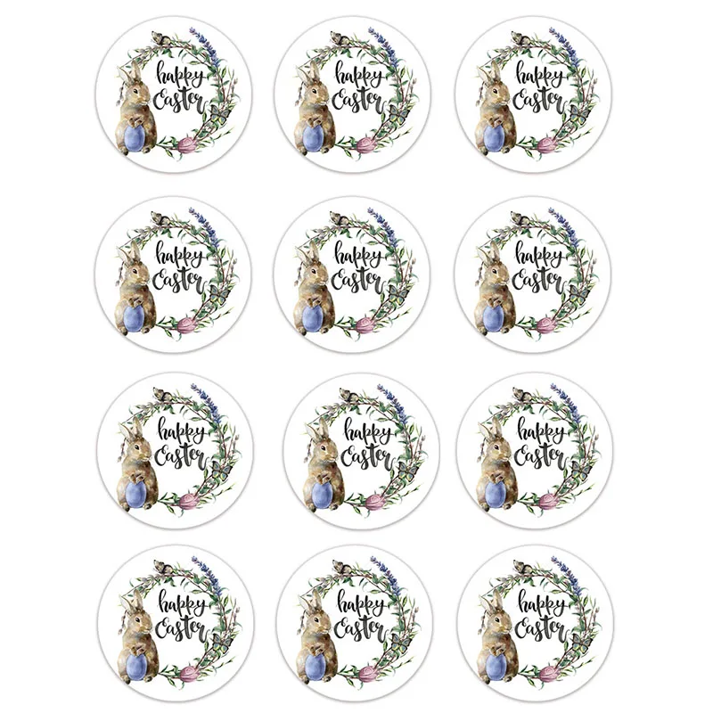 24/48 шт. Пасхальная наклейка герметизирующая самоклеящаяся клейкая лента