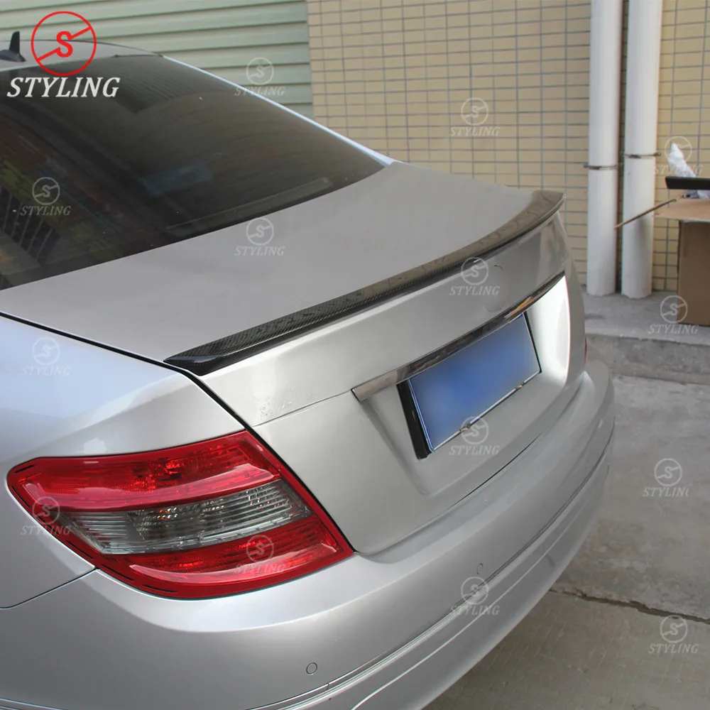 Спойлер W204 Для Седана из углеродного волокна стиль AMG для Mercedes C200 задний бампер