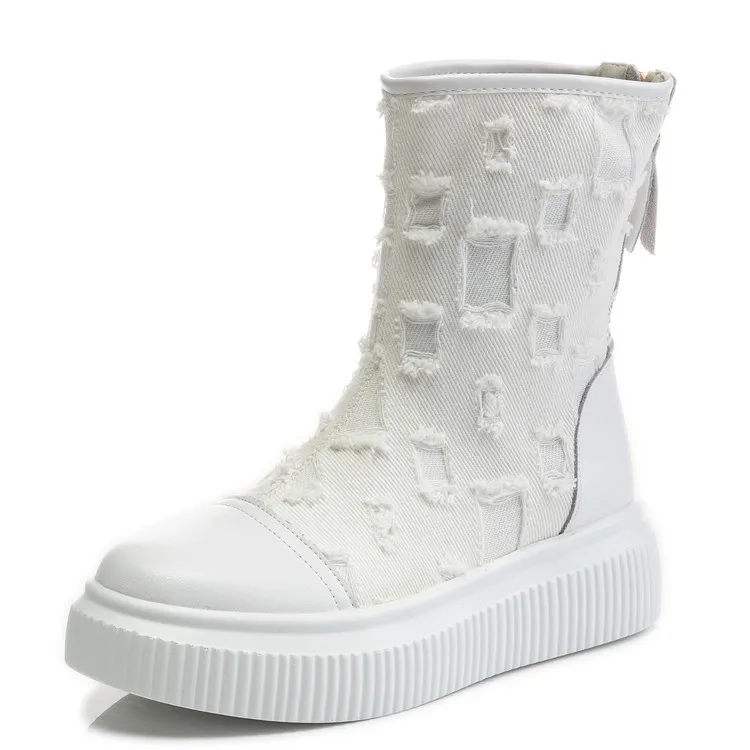 

Осень/Зима 2021 новые ботинки на толстой подошве из воловьей кожи парусиновые Дышащие Модные локомотивные ботинки женские ботинки карамельн...