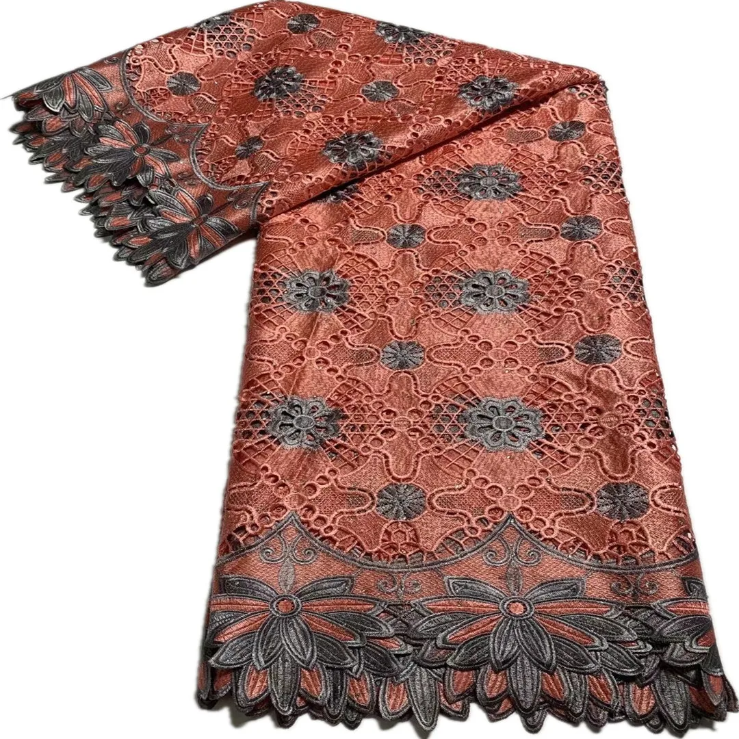 

African Cord Lace Fabric 2021 High Quality Embroidery Elegant Nigerian Guipure Lace Fabric With Stones French Net Lace Material