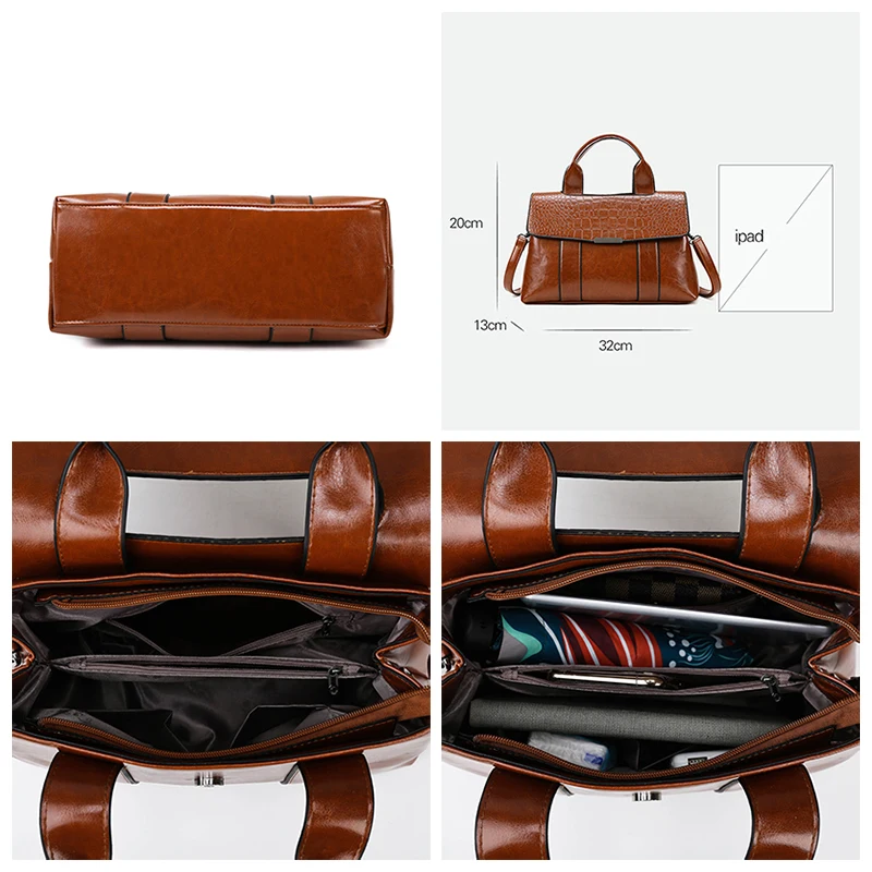 luxurious ladies handbags 2021 designer leather women bags crocodile pattern tote for lady fashion shoulder crossbody bag free global shipping