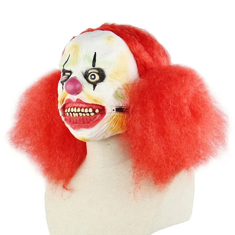 Красная маска клоуна из свиного хвоста Хэллоуин призрак ужас латексная страшная