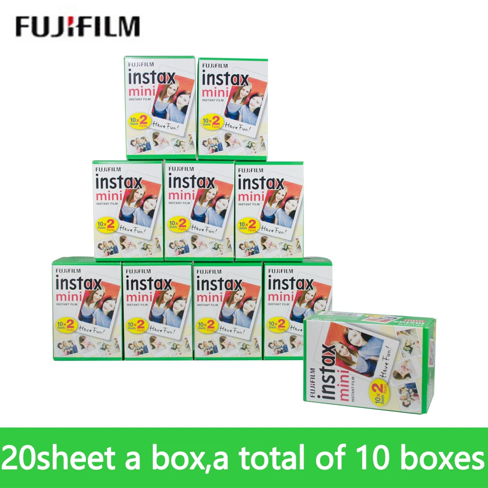 Fujifilm instax mini 9 пленка 200 лист Fuji instsnt фото наклейки для mini 8 7s 25 50s 90 мгновенная бумага для камеры - Цвет: film-200-sheets