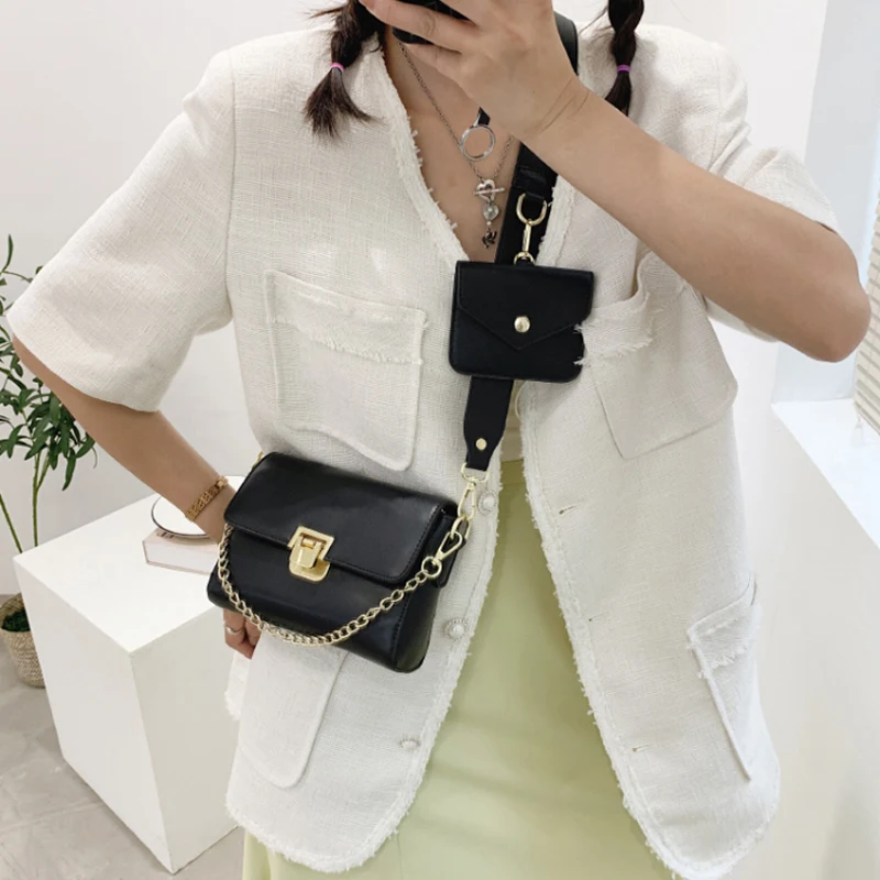 

2 шт./компл. брендовые дизайнерские сумки через плечо из искусственной кожи для женщин 2021 Простая Сумка-тоут через плечо женские роскошные с...