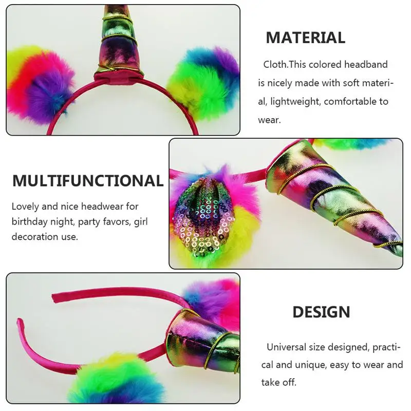 

1Pc Adorable Birthday Headband Cartoon Hair Hoop Kids Party Decor Headpiece