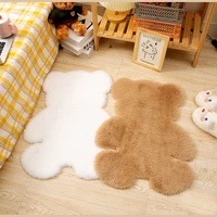 rug bear plush cute creative girls heart kawaii bedroom mat bed winter warm not shed hair essential family tapetes de sala