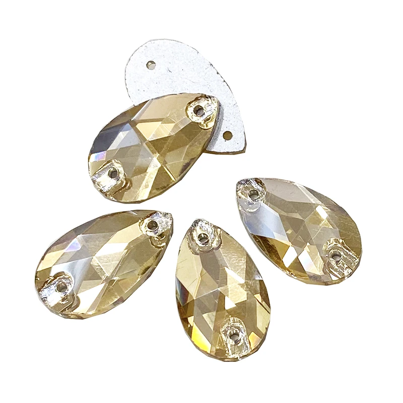 Водяная капля Strass Шампанское GOTA Шитье Strass AAA кристалл плоский стеклянный камень бриллиант, используемый для обуви и одежды.