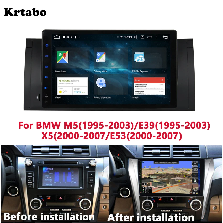 Автомобильный Радио Android мультимедийный плеер 4 г ram для BMW M5 E39 X5 E53 DVD НАВИГАЦИЯ