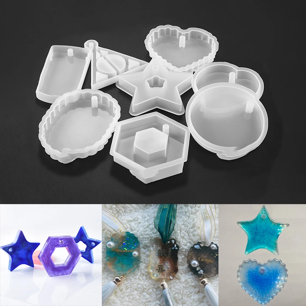 

Цельнокроеное платье пятиугольной сердце с клиновидным круглым Эпоксидной Силиконовые формы Смешанные Стиль ювелирных украшений Hand-Made юв...