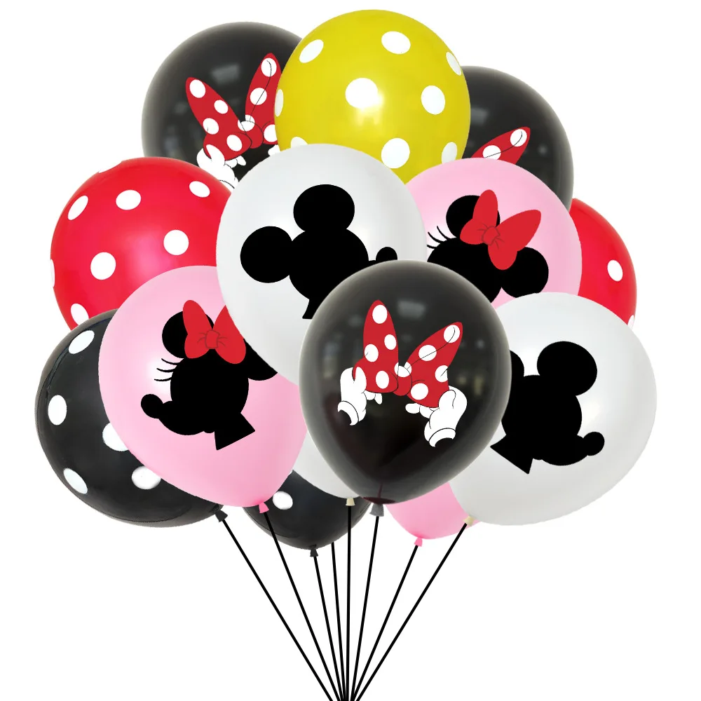 

12pcs 12Inch Minnie Mouse Party Supplies Minnie Party Latex Balloon Confetti Balloons for Wedding Birthday Party Decoration