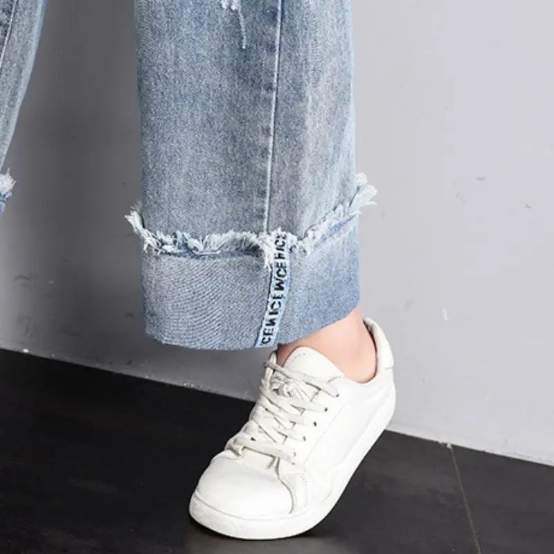 

Woman's Denim Women Jeans Pants Straight Long High Waist Girl Loose Trousers Wide Leg Casual Straight Pants