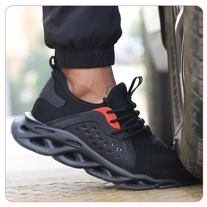 Дышащие защитные туфли со стальным носком летняя нескользящая обувь устойчивая