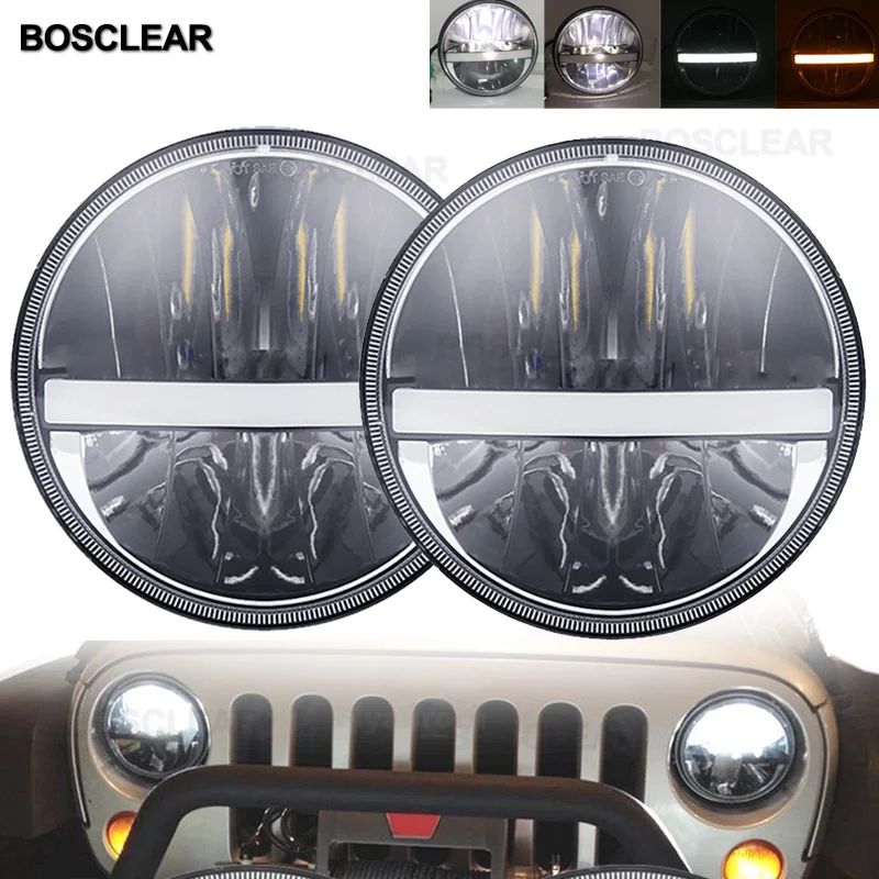 Для Lada Niva 7 дюймовый светодиодный головной светильник Hi/ближнего и дальнего света