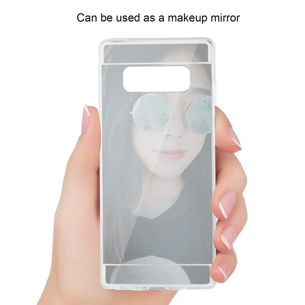 Luxury Soft Silicone TPU Phone case cover Back MakeUp Mirror mobile Protective Case for Samsung Galaxy Note8 S8 S8PLUS |