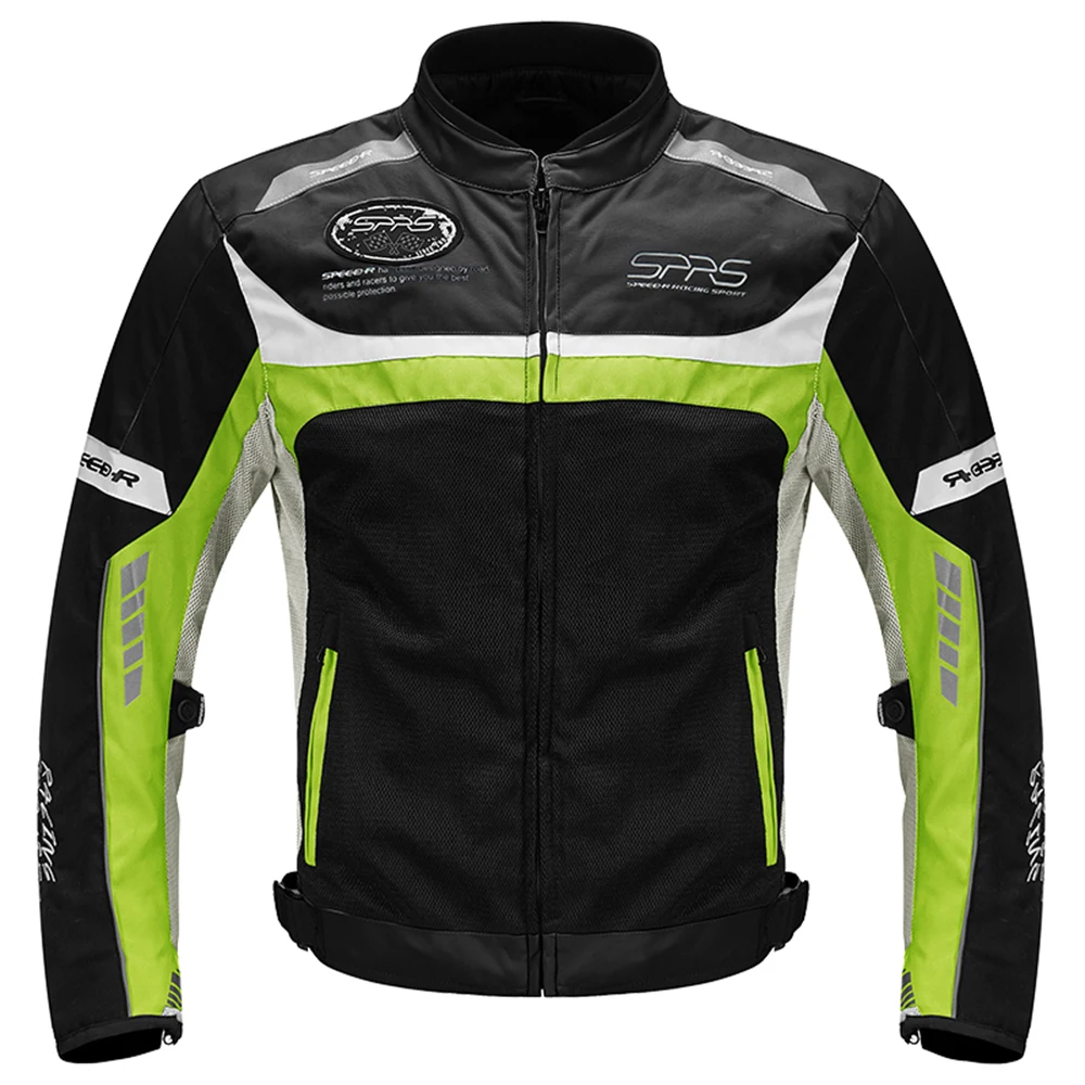 RSC2 Black Green SPRS мотоциклетная куртка летняя дышащая сетчатая мотоциклетная куртка Защитное снаряжение куртка для мотокросса отражатель мотоциклетная одежда для верховой езды - Цвет: RSC2 Black Green
