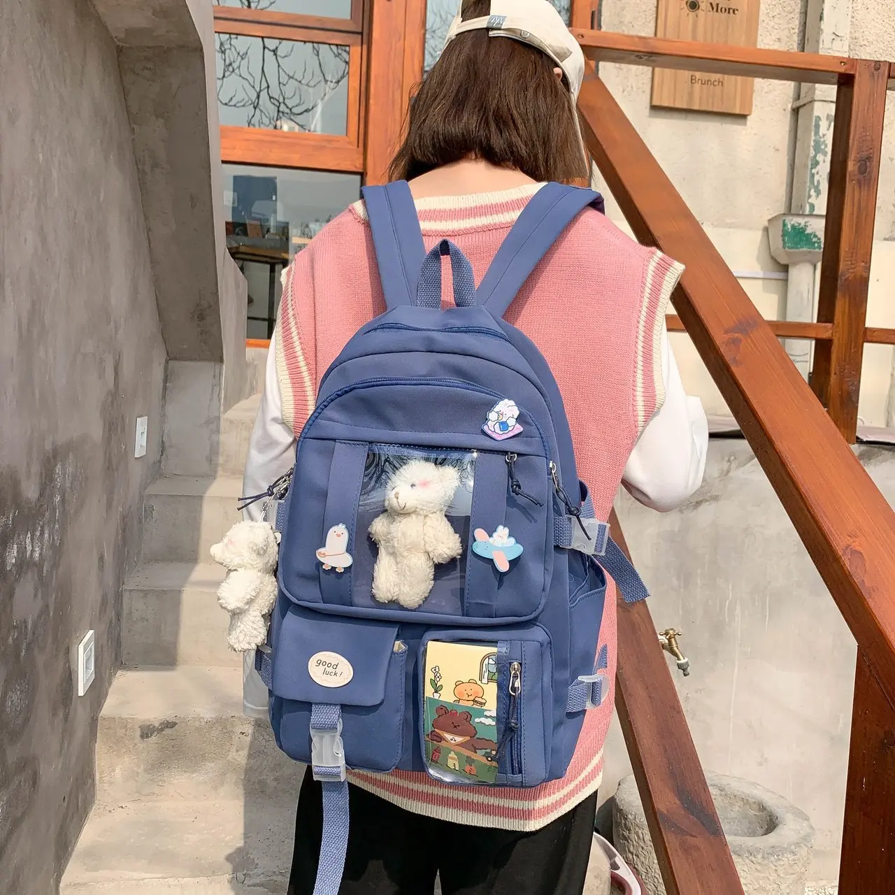 

Cute kawaii bag Women Backpack Candy Color Fashion Shoulder Student School Bag Teenage Girls Schoolbag College Backpack Mochila