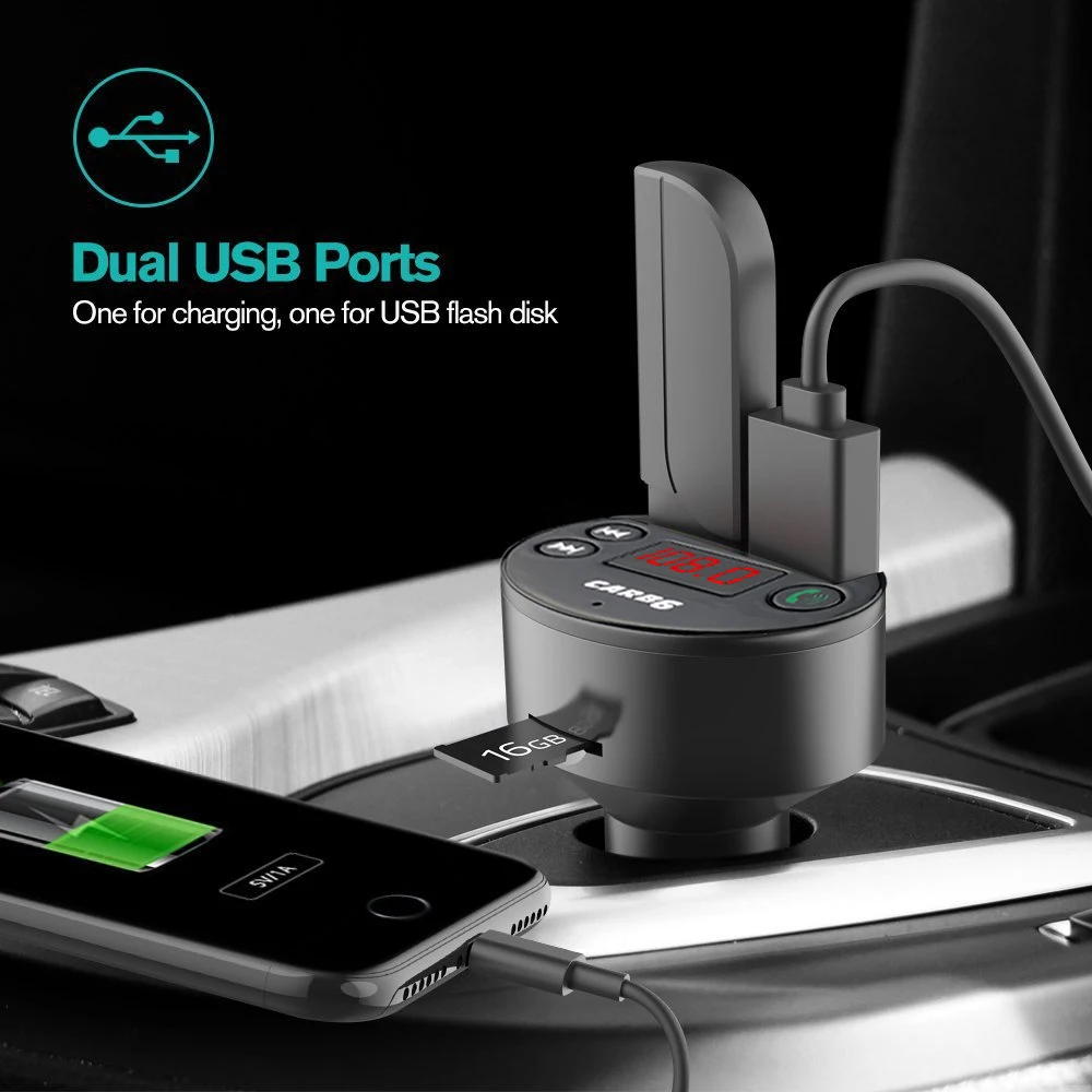 FM-передатчик Bluetooth-совместимый модулятор громкой связи MP3-плеер беспроводной