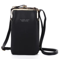 new fashion women multi function pu leather messenger bags mini cell phone bag daily use card holder wallet mini shoulder bag
