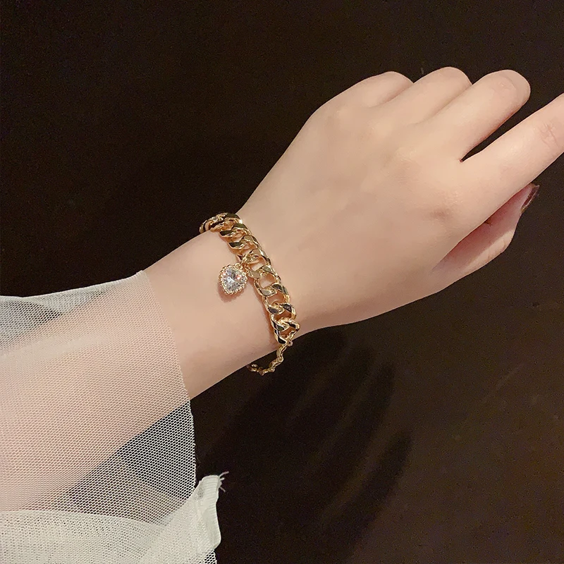 Браслет цепочка с подвеской в виде сердца|Цепочки и браслеты| |