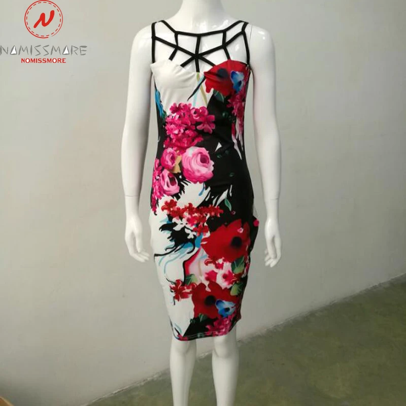 Винтажное сексуальное платье на бретелях без рукавов с цветочным принтом мини