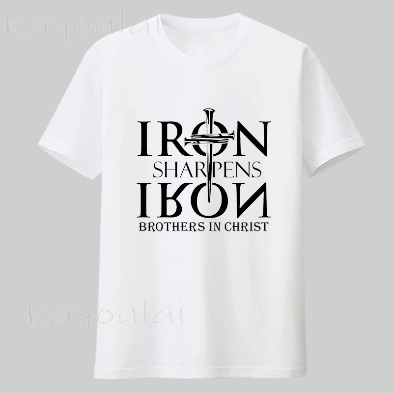 Мужская винтажная футболка с надписью железные Братья во Христе | одежда