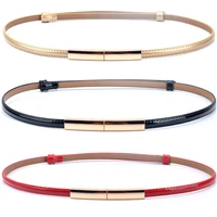 fashion women pu leather belts luxury buckle thin adjustable belt cummerbunds square waistbands gifts
